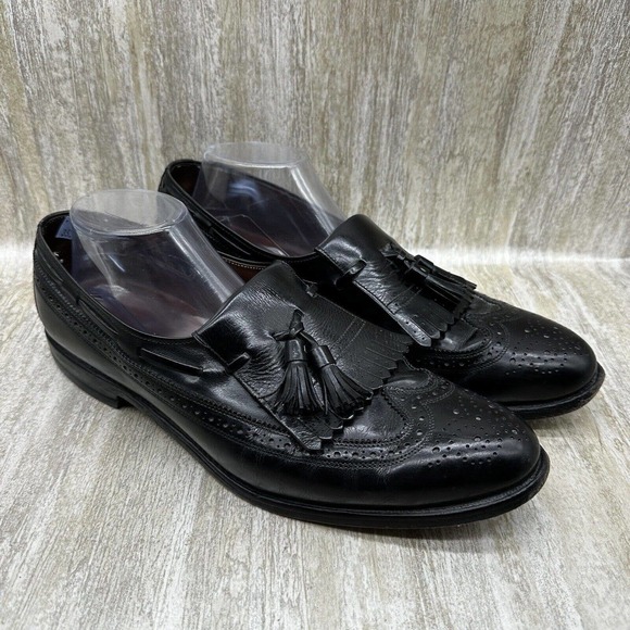 Allen Edmonds Arlington Mens Black Tassel Kilt Loafers Size 11.5 Shoes - Picture 2 of 11